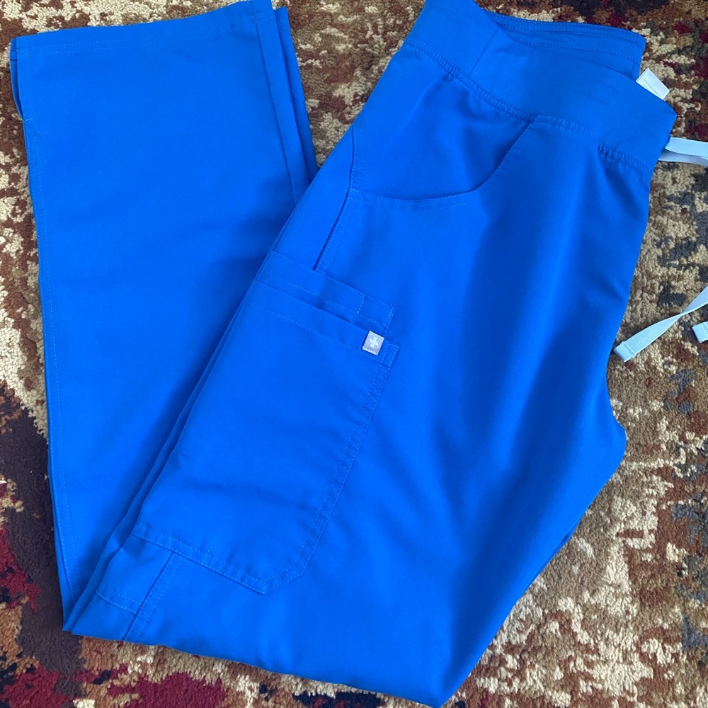 Figs scrub pant. Royal blue color. Kade cargo style